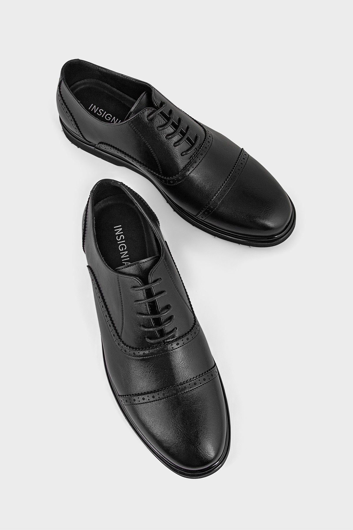 Classic Men's Leather Brogue Oxfords – Formal Cap-Toe Dress Shoes