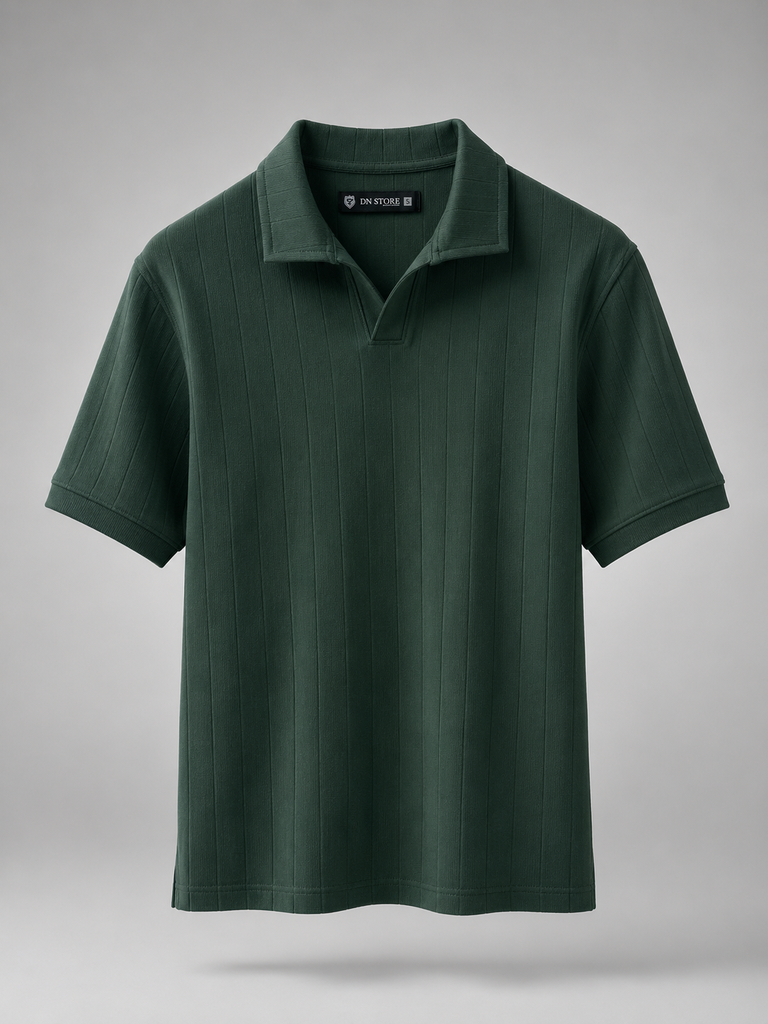 Ribbed Textured Polo Shirt – Short Sleeve