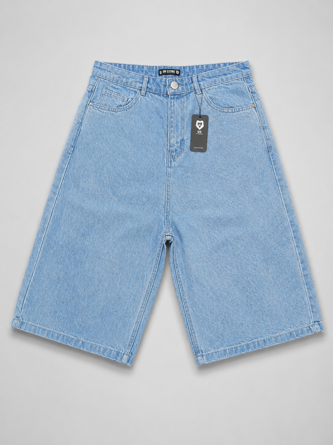 Men's Light Wash Baggy Denim Shorts
