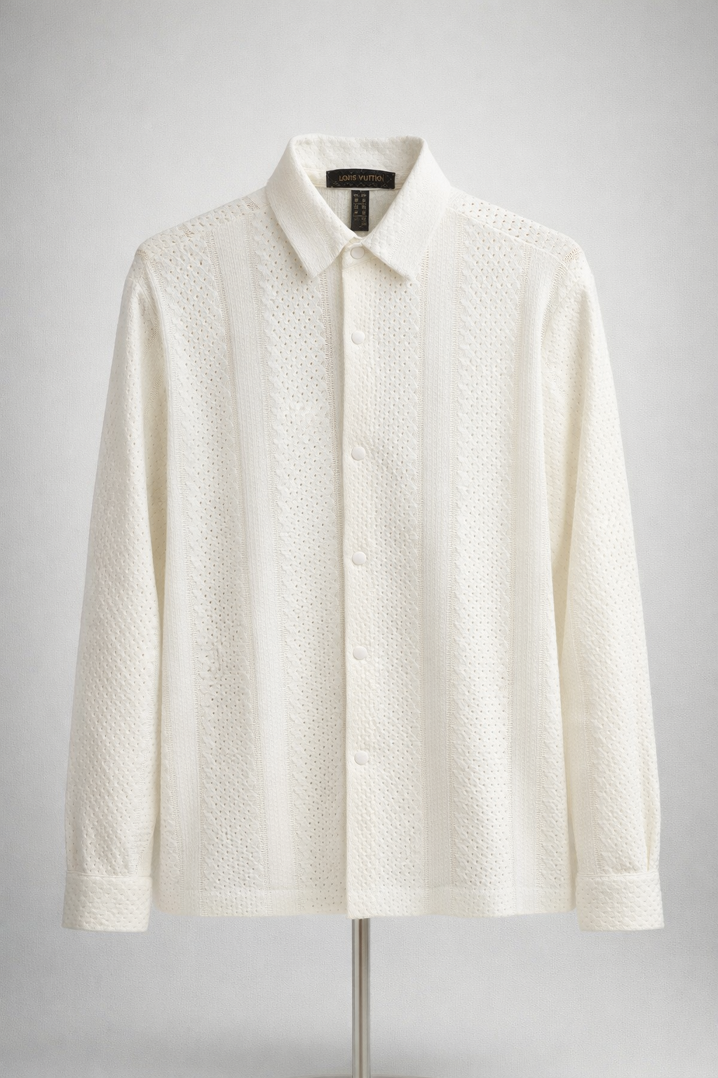 Textured Knit Button-Up Shirt – Relaxed Fit