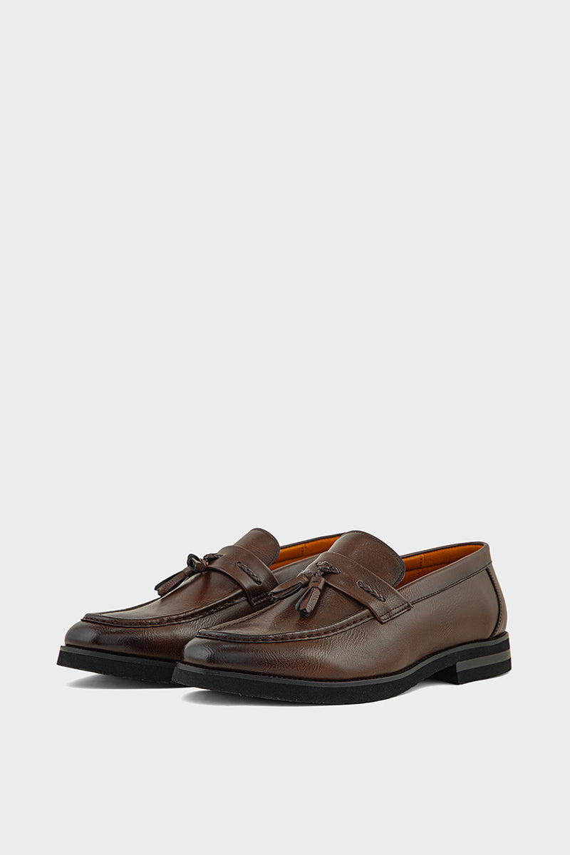 Classic Men's Leather Tassel Loafers – Slip-On Dress Shoes