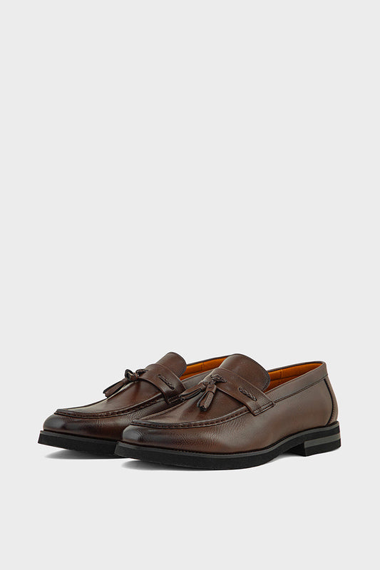 Classic Men's Leather Tassel Loafers – Slip-On Dress Shoes