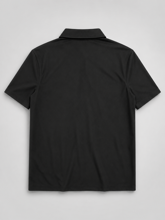 Men's Black Utility Zip-Up Shirt – Short Sleeve