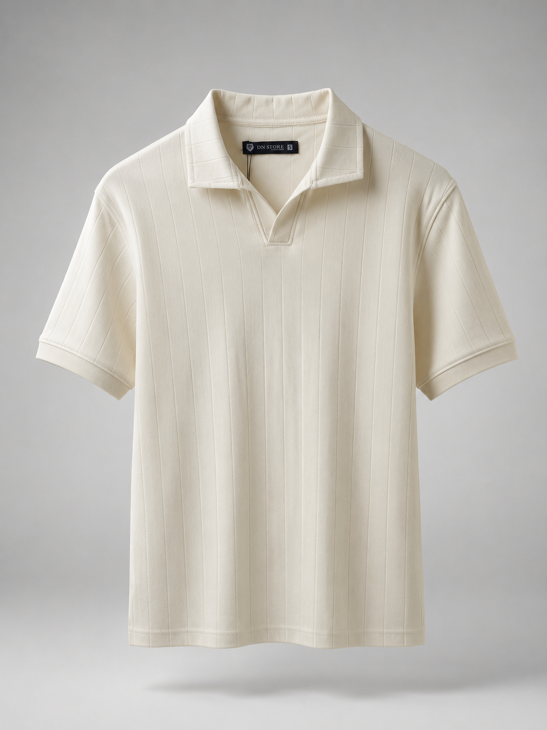 Ribbed Textured Polo Shirt – Short Sleeve