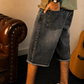 Men's Light Wash Baggy Denim Shorts