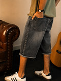 Men's Light Wash Baggy Denim Shorts