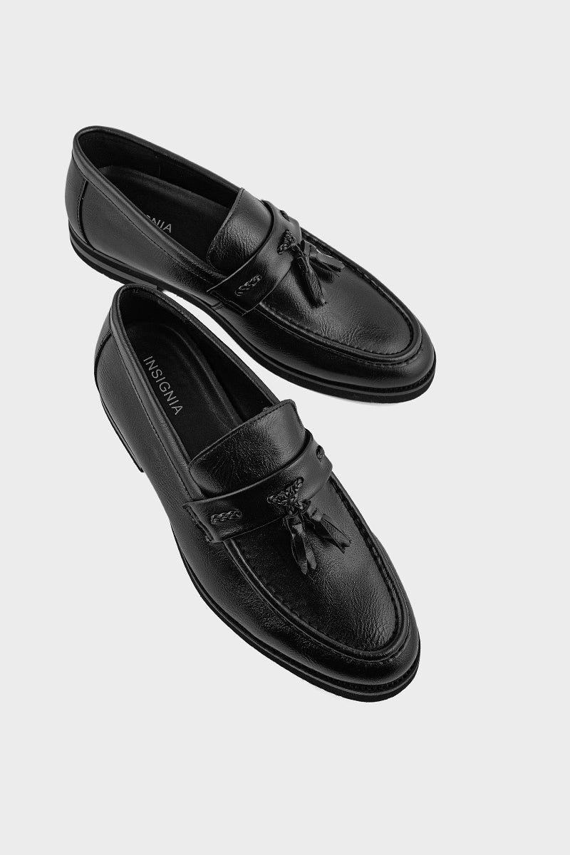 Classic Men's Leather Tassel Loafers – Slip-On Dress Shoes
