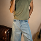 Men's Light Wash Baggy Denim Shorts