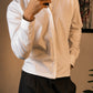 Men’s White Textured Slim-Fit Shirt