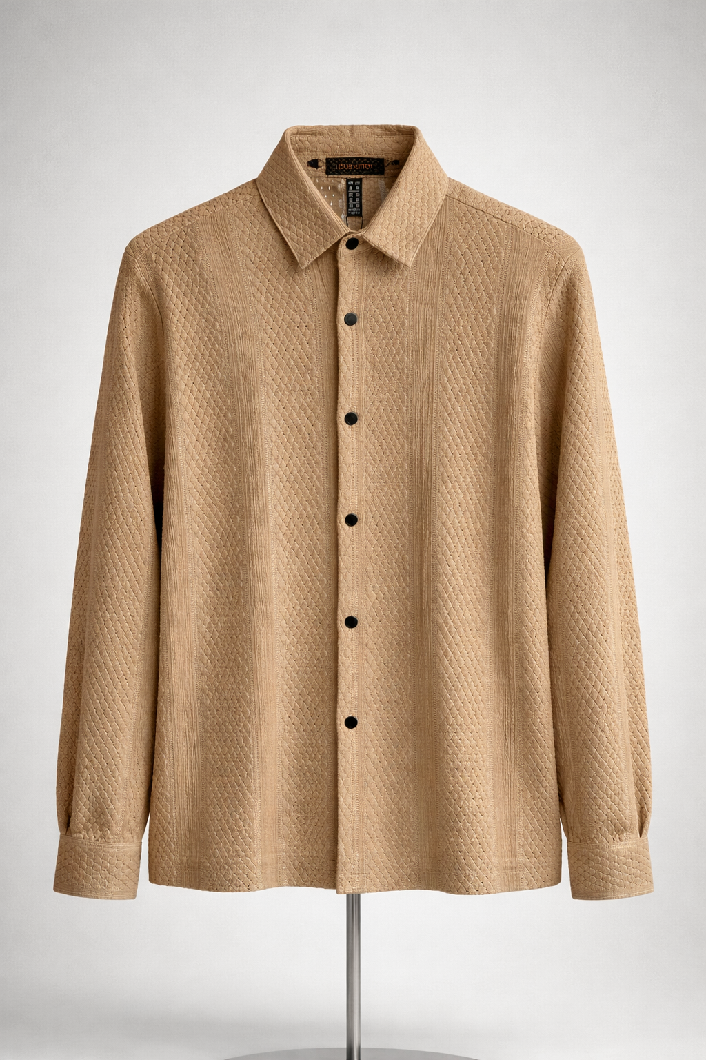 Textured Knit Button-Up Shirt – Relaxed Fit