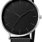 Men's Ultra-Slim Minimalist Black Mesh Quartz Watch