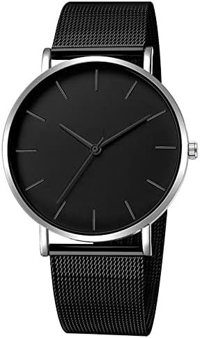 Men's Ultra-Slim Minimalist Black Mesh Quartz Watch