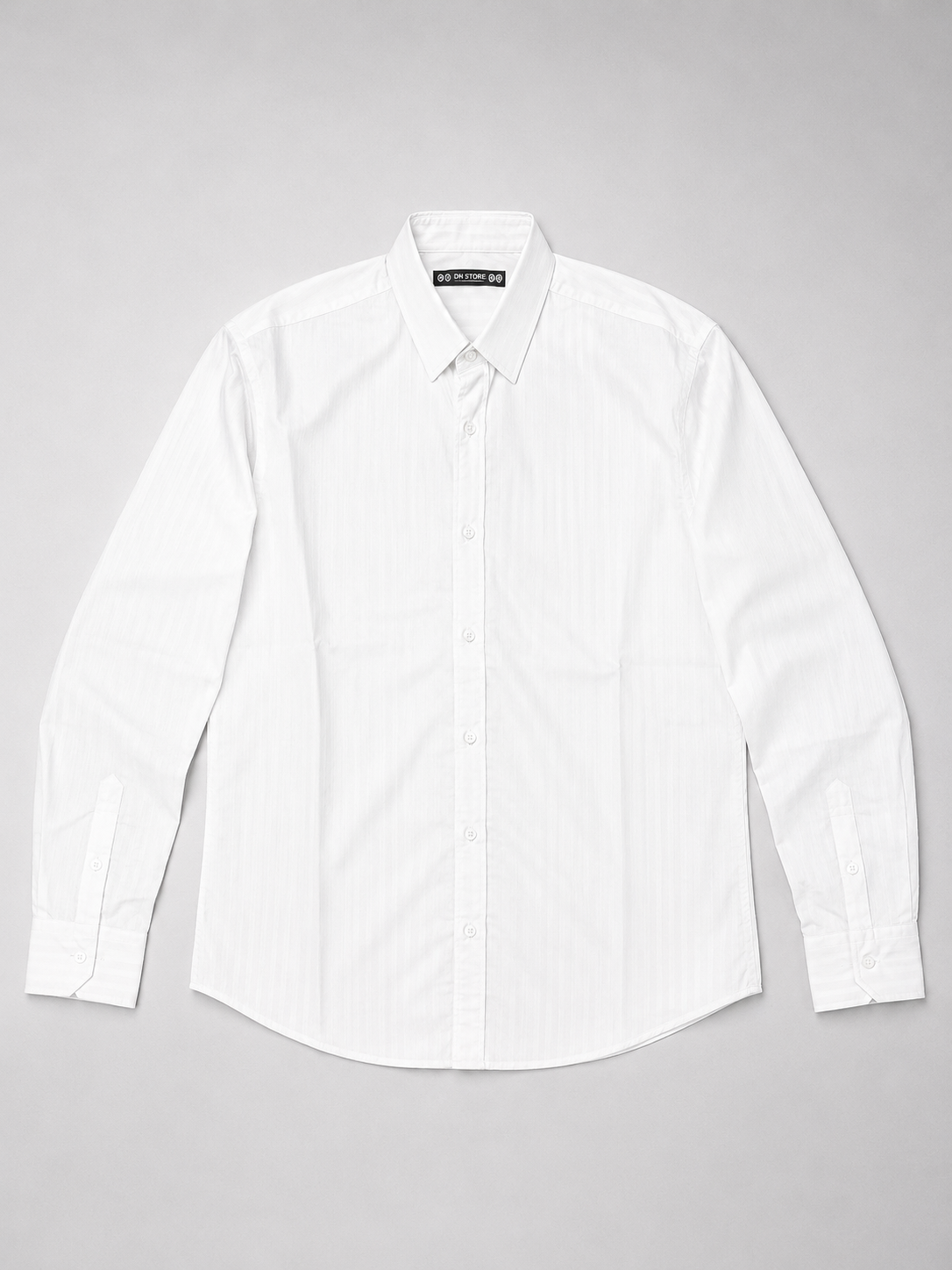 Men’s White Textured Slim-Fit Shirt