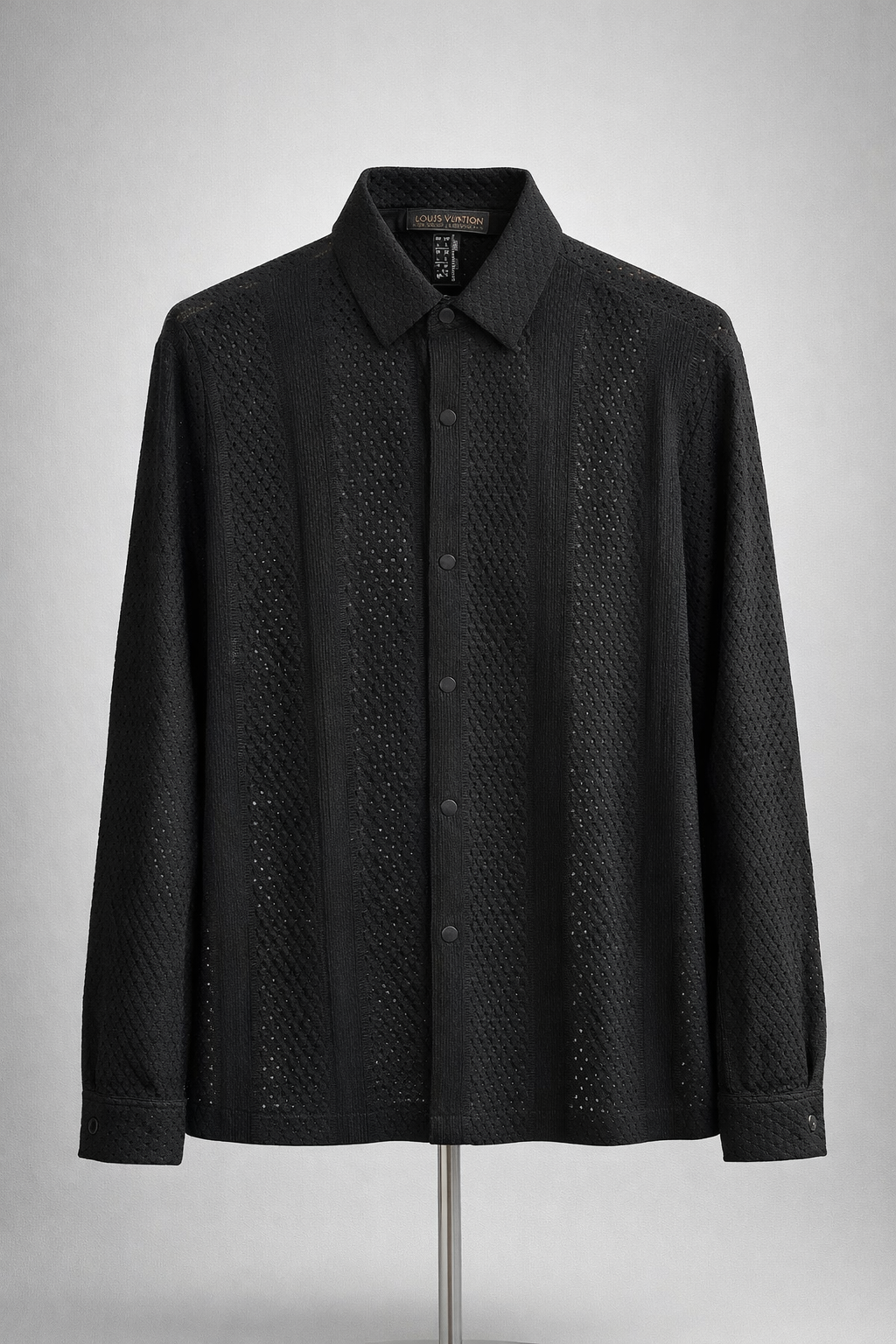 Textured Knit Button-Up Shirt – Relaxed Fit