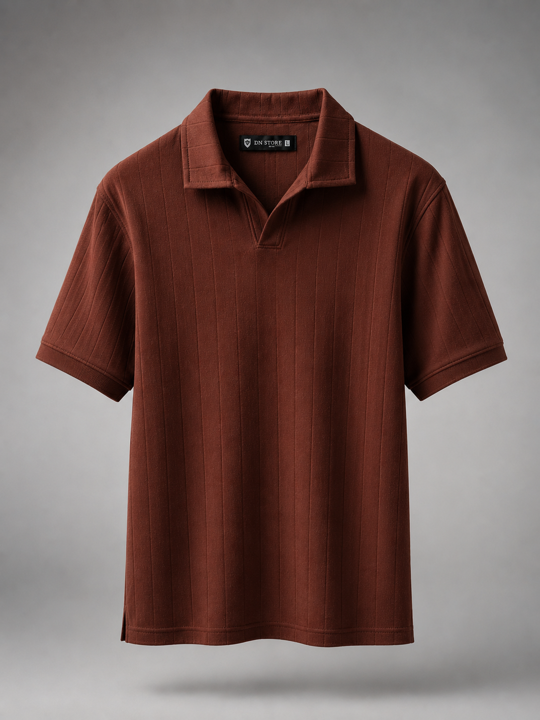 Ribbed Textured Polo Shirt – Short Sleeve