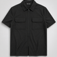 Men's Black Utility Zip-Up Shirt – Short Sleeve