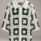 Crochet Floral Button-Up Shirt