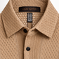 Textured Knit Button-Up Shirt – Relaxed Fit