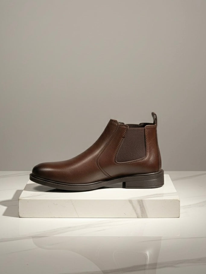 Classic Men's Leather Chelsea Boots – Slip-On Ankle Boots