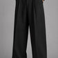 Men’s Relaxed Wide-Leg Tailored Trousers – Black