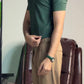 Ribbed Textured Polo Shirt – Short Sleeve