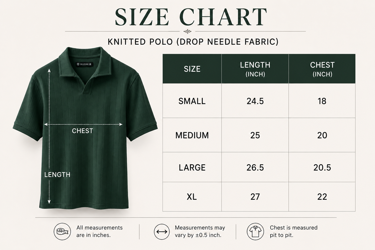 Ribbed Textured Polo Shirt – Short Sleeve